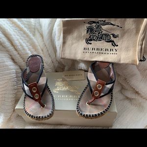 SOLD!!!!!!  Burberry Nova Check Wedge Sandal